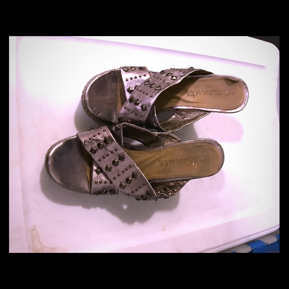 Silver studded shoes